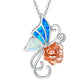 Explosive Jewelry Fashion Butterfly Pendant Rose Necklace Female Niche Design Jewelry