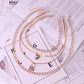 Jewelry geometric multi-layer love moon pendant necklace female retro hip-hop lock necklace