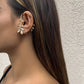 Jewelry Retro Simple Rose Leaf Ear Hanging Versatile Geometric Metal No Ear Pierce Ear Bone Clip