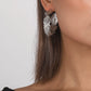 E1833 earrings simple metal texture creative leaf earrings three-dimensional geometric texture earrings