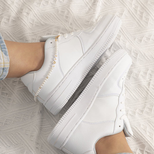 Jewelry simple letter love beaded imitation pearl shoe chain fashion street shooting geometric foot decoration female