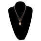 Jewelry Hollow Crescent Moon Fatima Hand Pendant Necklace Female Personality Adjustable Multilayer Necklace