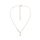 Fashion stainless steel butterfly mother-of-pearl pendant titanium steel trendy aesthetic and elegant pearl clavicle necklace