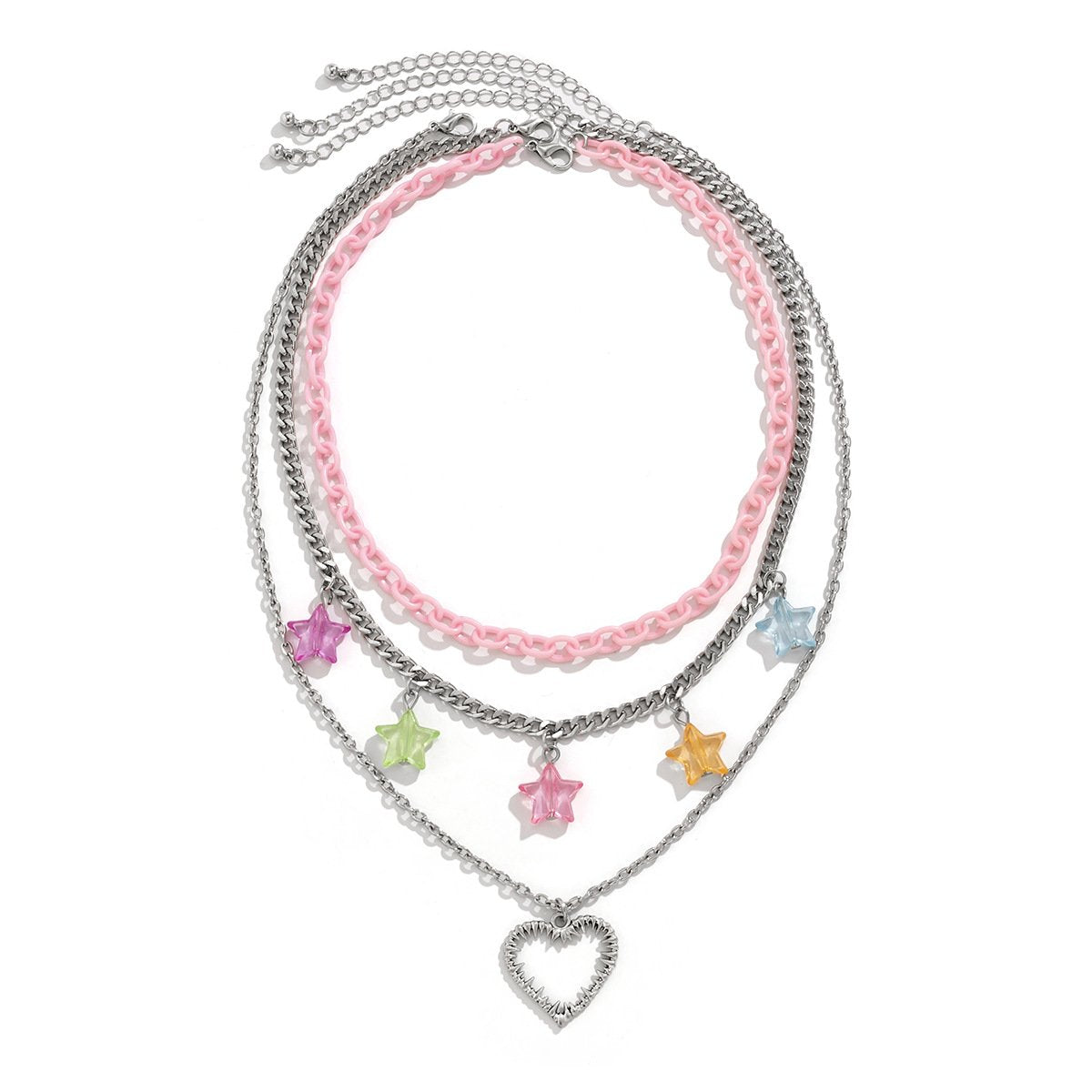 Jewelry Spice Girl Chain Heart Shaped Necklace Female Random Color Star Tassel Set Necklace