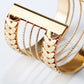 Jewelry Retro Semicircle Stitching Metal Bracelet Exaggerated Geometric Hollow Multiple Personality Wide Bracelet