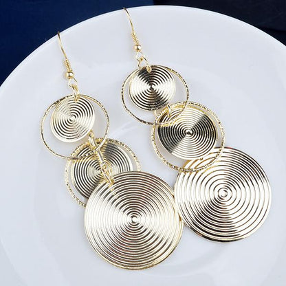 Exaggerated Atmospheric Disc Circle Multi-layered Ladies Earrings Indian Retro Earrings