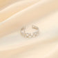 French simple temperament exquisite super fairy stainless steel dripping oil opening letter love adjustable ring