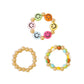 R751 Ethnic Color Hand Decoration Beaded Smiley Star Fashion Ring Set Personality Trendy Ring