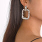 E186 Exaggerated Retro Metal Square Fashion Earrings Cold Thread Atmospheric Earrings Women