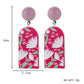 Acrylic plate printing pink lotus earrings personality simple art design sense versatile earrings