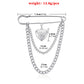 Jewelry creative openable embossed love brooch retro light luxury trend chain pin accessories