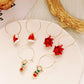 Three-piece set of Christmas earrings colorful flowers Christmas hat elk earrings women's set earrings holiday accessories