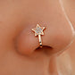 The same copper-inlaid zircon star fake nose nail exaggerated simple U-shaped non-perforated nose clip puncture jewelry female