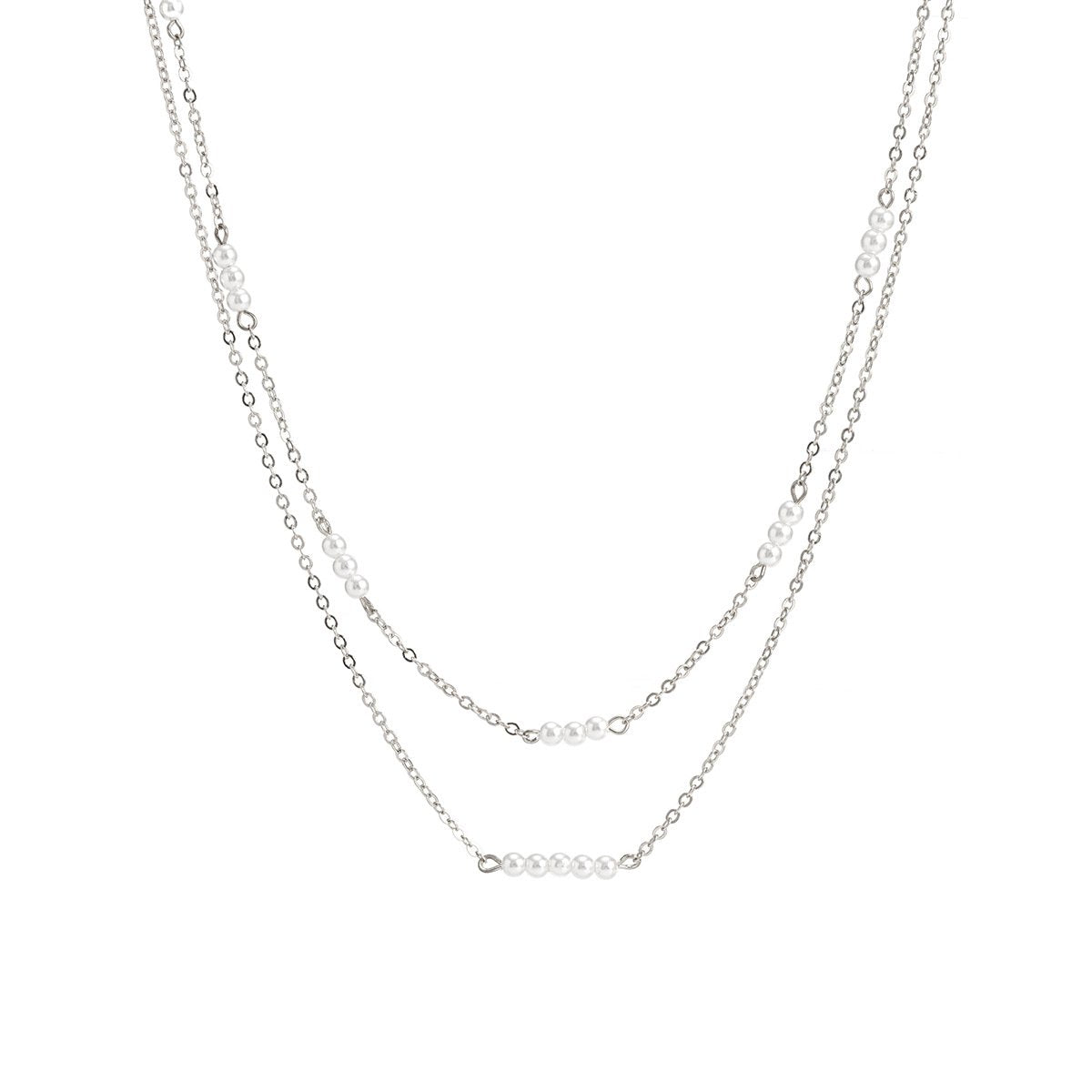 Jewelry niche wild ins pearl clavicle chain necklace simple metal thin chain necklace
