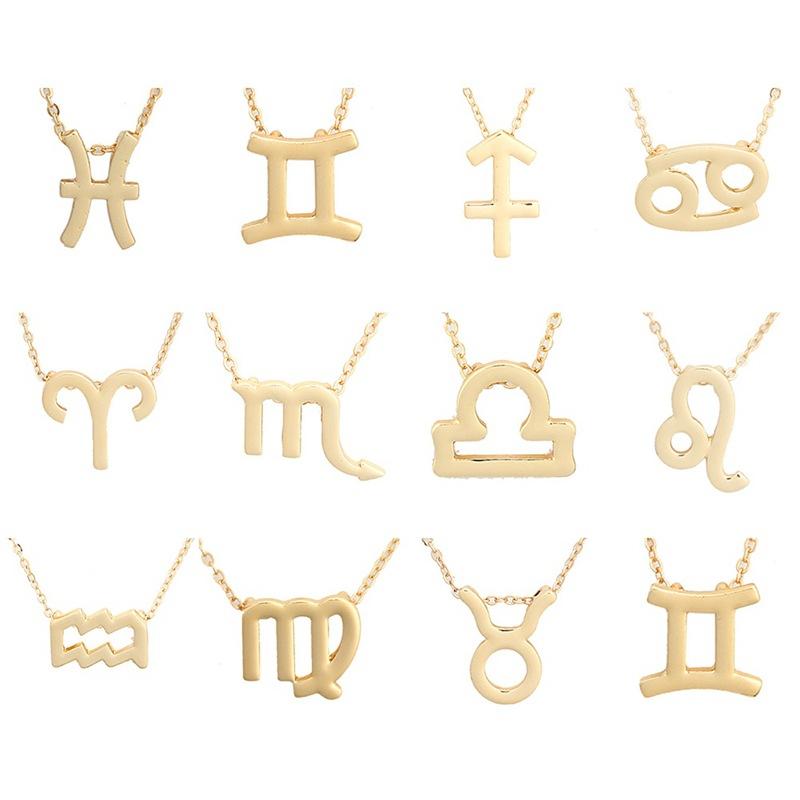 Explosive Twelve Constellation Necklace Pendant Aries Color Preserving Female Clavicle Chain Accessories