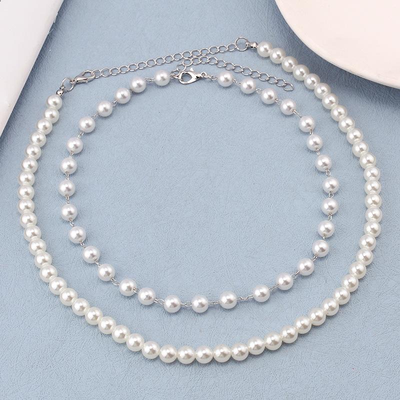 New Year Pearl Set Chain Clavicle Chain Niche Design Sense Short Fashion Choker Necklace Female