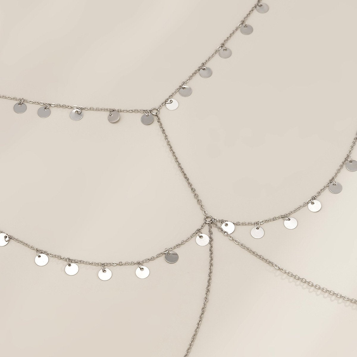 Jewelry Sexy Sequin Tassel Chest Chain Clothes Chain Female Simple Cross Chain Hollow Body Chain