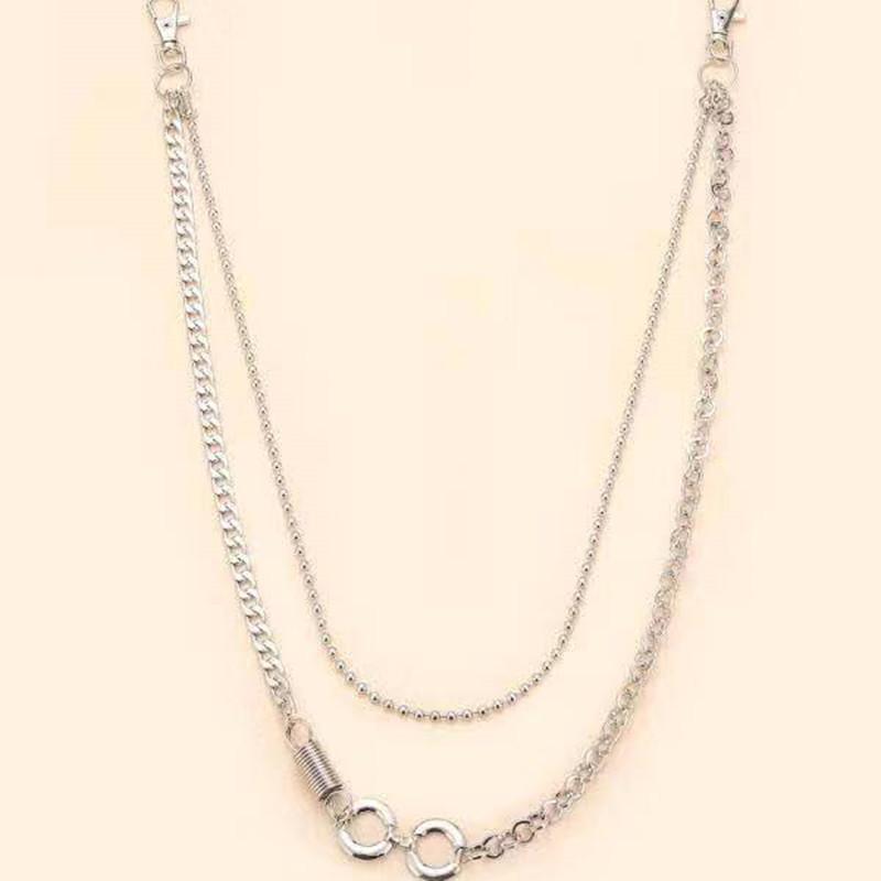 Hip-hop pants chain female detachable double-layer pants hanging chain decoration punk belt trousers chain INS metal accessories
