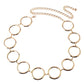 Jewelry Fashion Elegant Gold Women's Waist Chain Versatile Dress Decoration Metal Big Ring Belt