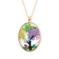 Fashion creative dried flower tree of life necklace simple and sweet clavicle chain jewelry