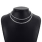 N143 Personality niche fashion hipster geometric stacked necklace micro-inlaid chain creative necklace female