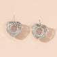Internet celebrity with the same zircon heart earrings necklace simple cold peach heart earrings fashion trend jewelry