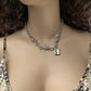 Necklace jewelry punk cold thorn steel nail single layer clavicle chain hipster night lock necklace