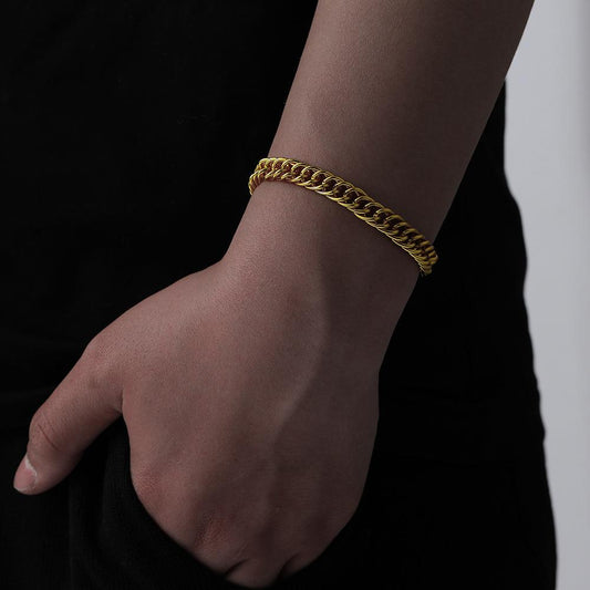 Simple Double Buckle Chain Bracelet Versatile Fashion Chain Men's Hand Jewelry