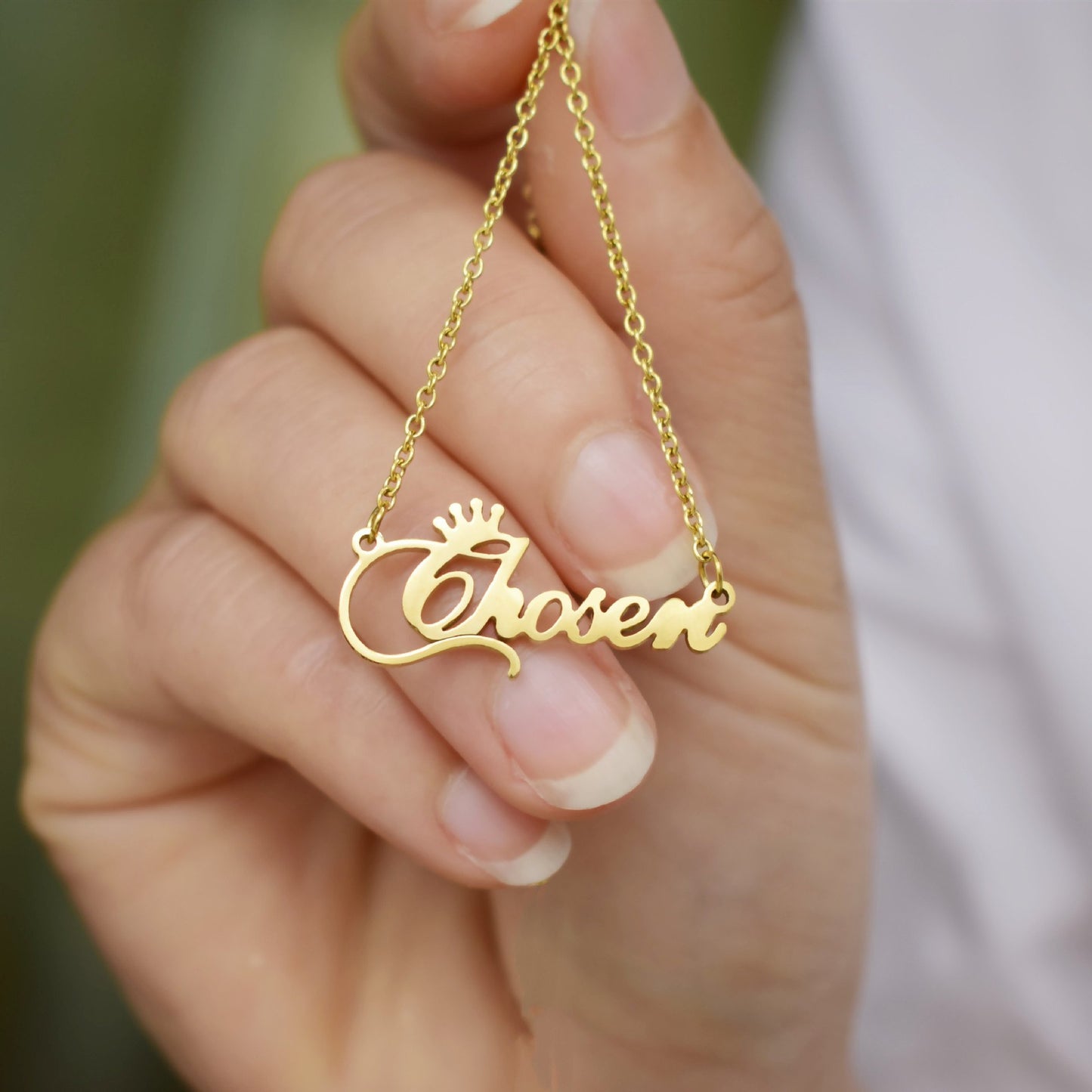 Exquisite crown chosenn necklace English letters choose destiny choker collar
