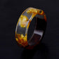 ins retro hand jewelry creative plant resin wood transparent ring