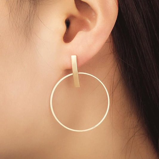 Fashion ladies round earrings simple temperament big circle female earrings