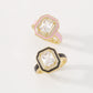 ZR25 geometric drop oil ring cold simple fashion jewelry square zircon open ring female