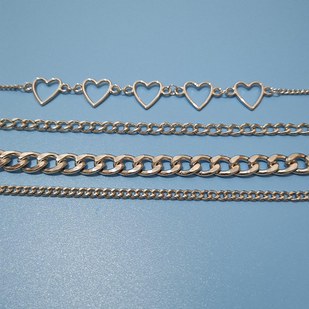 Jewelry Hip Hop Punk Chain Multilayer Necklace Fashion Simple Peach Heart Chain Necklace Women