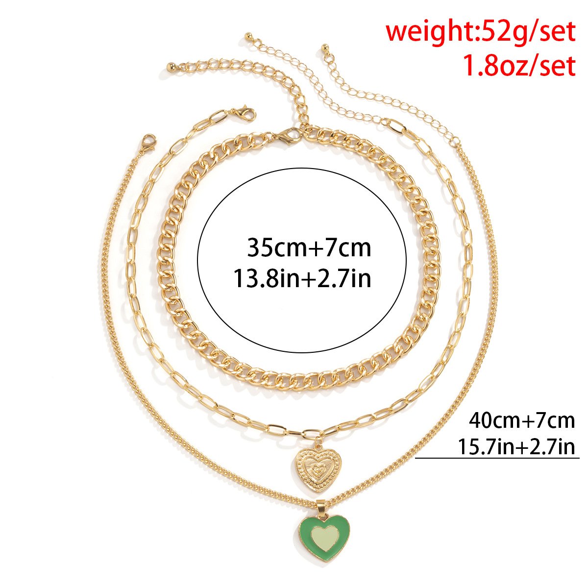 Retro Simple Metal Drop Nectarine Heart Necklace Female Hip Hop Geometric Chain Heart Shaped Necklace