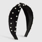 F4797 autumn and winter hair accessories flannelette imitation pearl knotted geometric headband wide-brimmed knotted simple headband