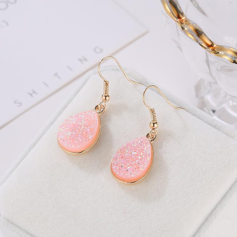 Creative earrings Simple crystal cluster earrings Personalized sweet drop-shaped earrings