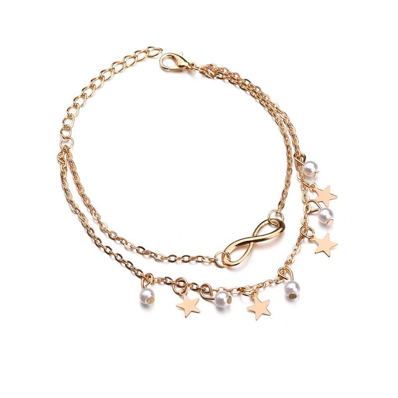 Pendant Anklet Simple Fashion Double Layer Beach Anklet Jewelry Anklet