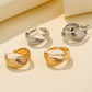 Retro Hong Kong C-Shaped Earrings Frosty Cross Metal Line Simple Earrings Jieyue Jewelry