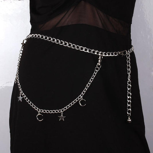 Metal belt female trend ins chain decoration punk waist chain accessories jk skirt belt with dress waist