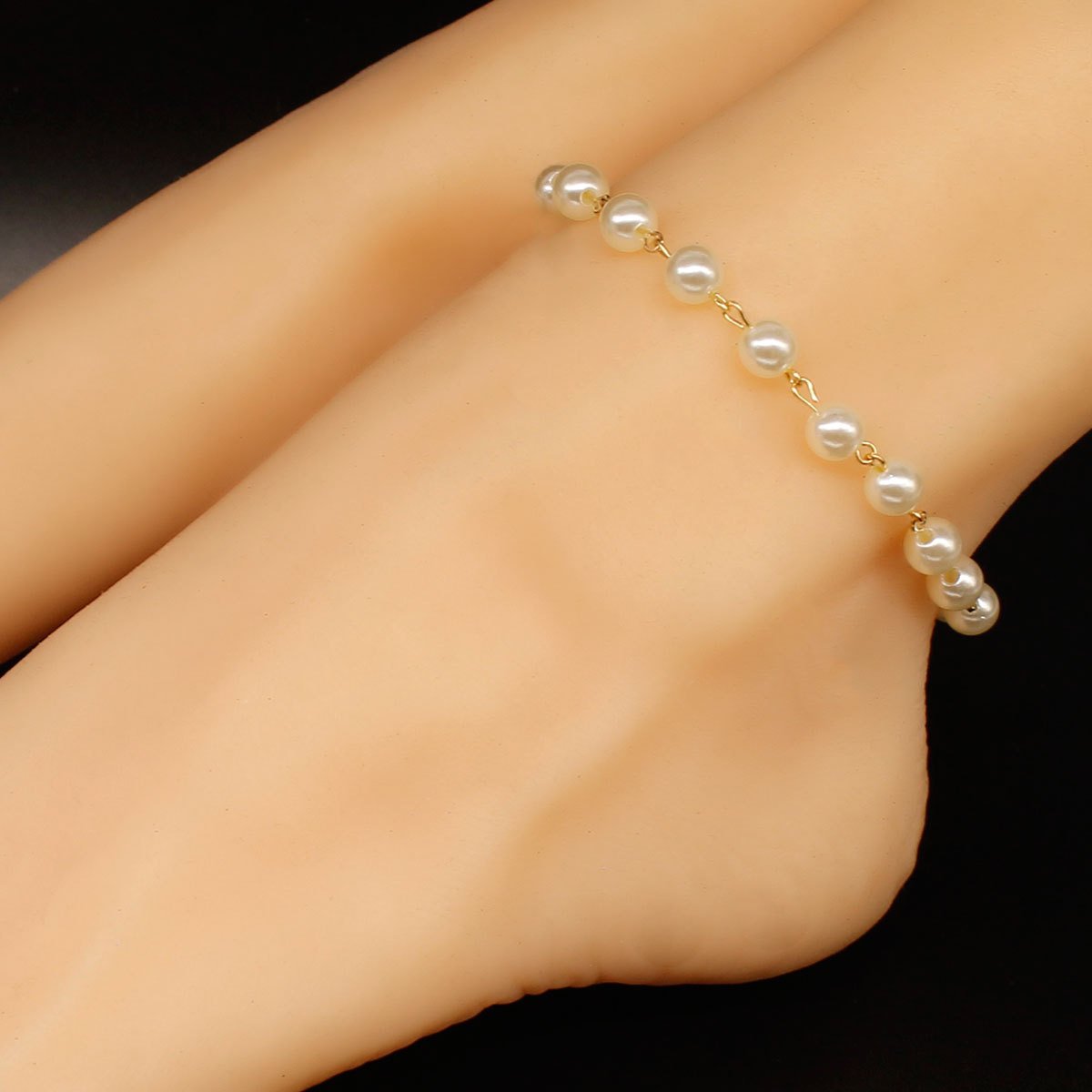 Jewelry fashion street shooting full handmade pearl anklet female personality all-match beach foot decoration