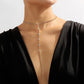 N1968 Simple sexy long tassel necklace trendy niche geometric rhinestone necklace necklace necklace