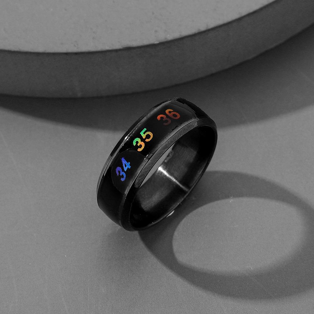 Smart temperature-sensing ring Internet celebrity mood temperature display couple color-changing ring jewelry