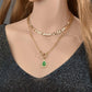 Vintage Alloy Drop Pendant Necklace Fashion Double Chain Necklace Ladies Accessories