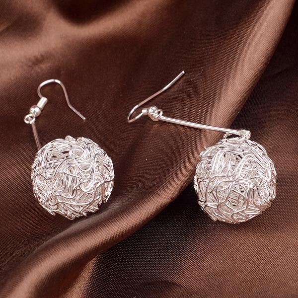 Trendy fashion metal wire ball earrings OL versatile ladies earrings