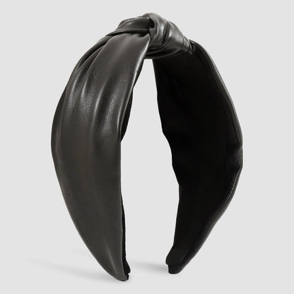 F4984 Hair Accessories French Elegant Hong Kong Retro Leather Headband Creative Flannel Fashion Headband Women