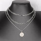 Net red same necklace hip-hop portrait coin pendant clavicle chain multi-layer chain necklace sweater chain jewelry