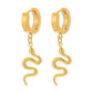 Fashion titanium steel earrings stainless steel gold personality fashion pair of snake ear buckle male hip-hop punk