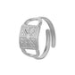 ins fashion titanium steel adjustable square shield retro ring trend stainless steel hip-hop personality ring