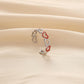 Small and exquisite women's stainless steel creative opening adjustable hollow heart ring