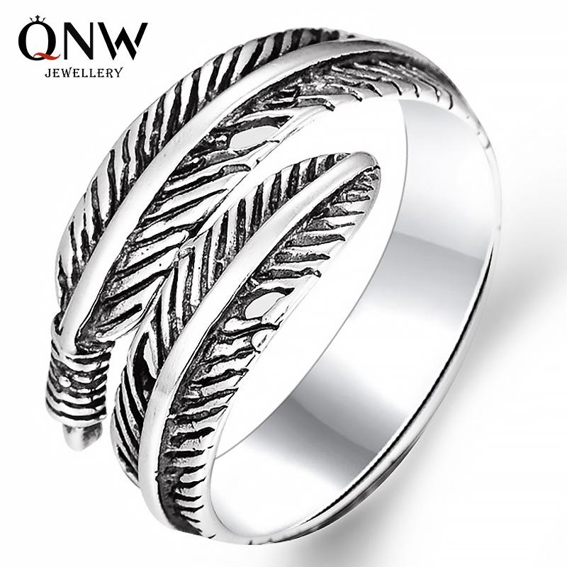 Feather Ring Unisex Temperament Opening Adjustable Finger Ring Popular Jewelry